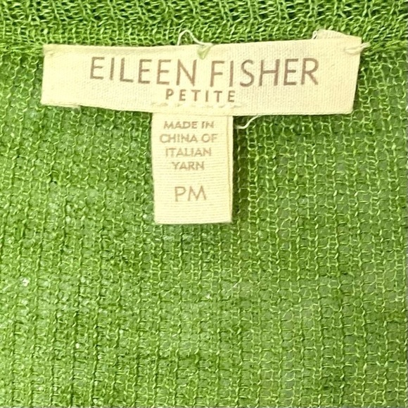 Eileen Fisher 100% Linen Semi Sheer St. Patrick's DAY Green Cardigan - Picture 5 of 10